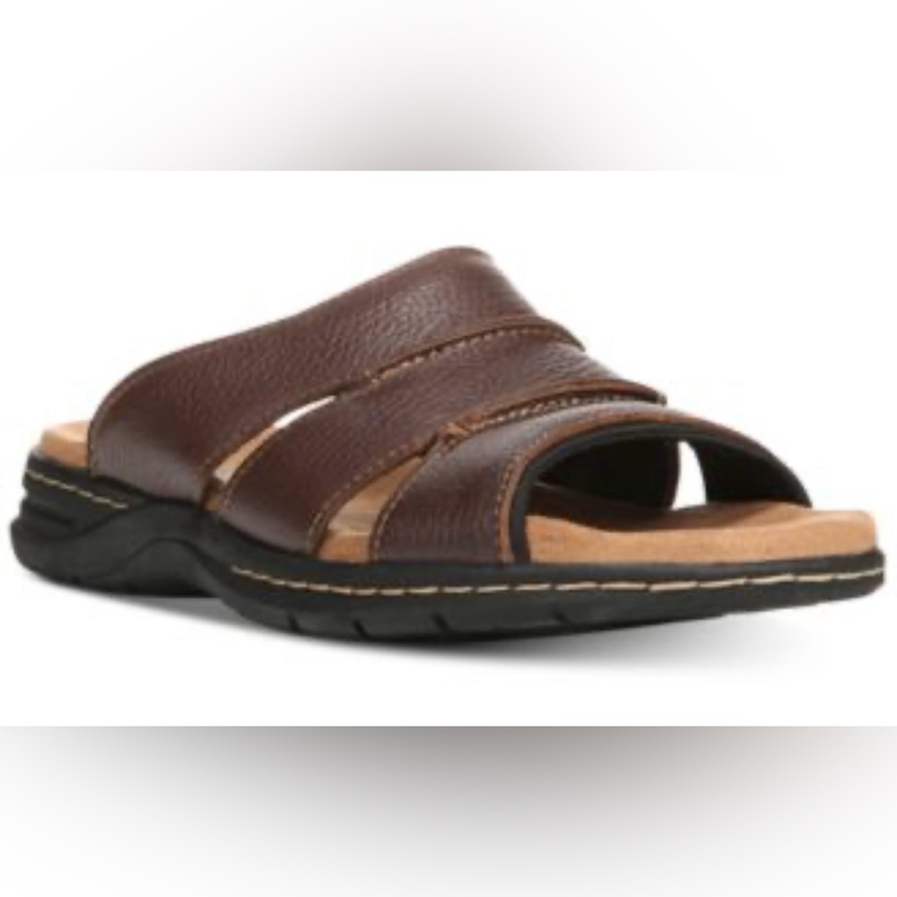 Dr. Scholl's Brown Leather Sandals Slip-On Comfort Size 11 M